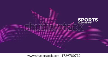 Modern colored poster for sports.  Wave with dots created using blend tool - Vector Illustration Royalty-Free Stock Photo #1729780732