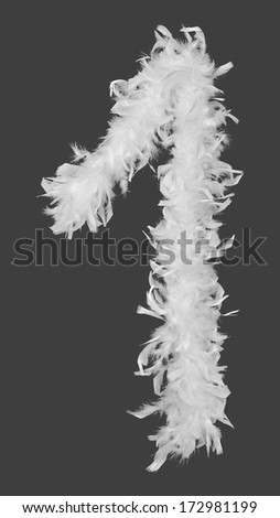 Number 1 made of feather boa  Royalty-Free Stock Photo #172981199