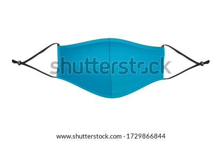 Facemask, Medical protective mask with Adjustable ear loops for fit and comfort isolated on white background. Disposable surgical facemask cover the mouth and nose. Healthcare and medical concept.