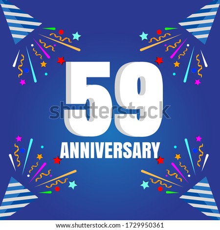 59 year anniversary celebration, vector design for celebrations, invitation cards and greeting cards