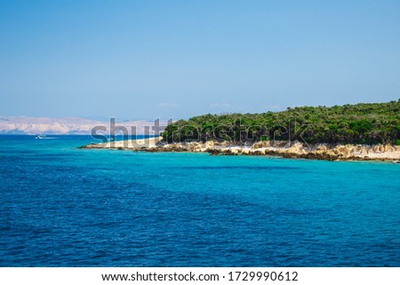 Picturesque coastline of Rab island on a sunny summer day in Croatia