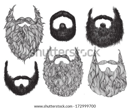 Hand Drawn Beard Set Royalty-Free Stock Photo #172999700