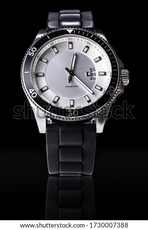 A watch photography, can be used for advertising on a black background