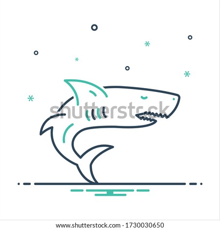 Vector colorful mix icon for shark