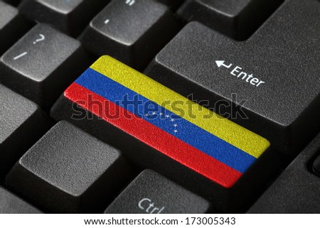 The Venezuelan flag button on the keyboard. close-up