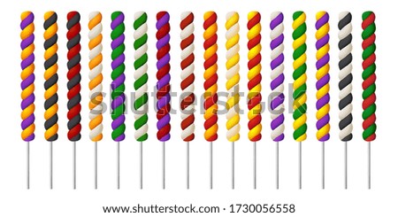 Bright spiral lollypops set illustration on white background