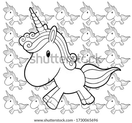 coloring black and white unicorn tile background