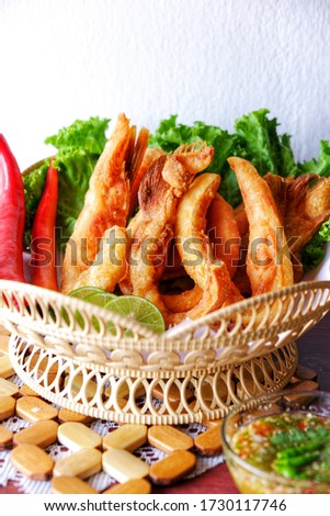 Fried pickled fish and seafood sauce is the famous food in Thailand