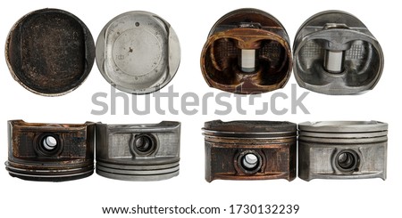 set of cleaned and dirty piston 4 projections Royalty-Free Stock Photo #1730132239