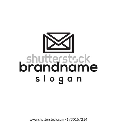 simple lineart message logo design vector
