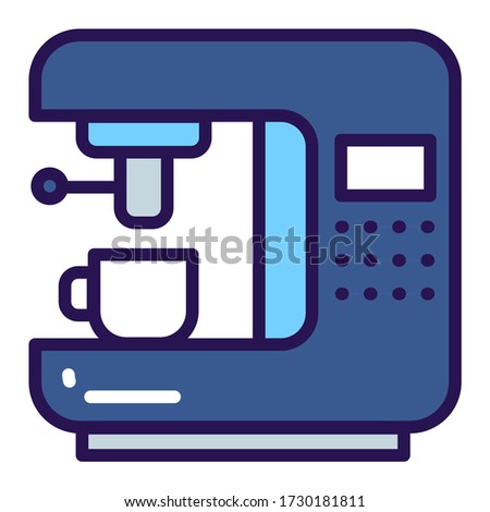 Сoffee machine color line icon. Kitchen equipment. Sign for web page, mobile app, banner. 