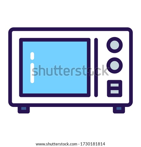 Microwave color line icon. Household equipment. Sign for web page, mobile app, banner. 