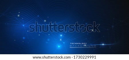 Vector illustration molecule,Connected lines with dots,technology on blue background. Abstract internet network connection design for web site.Digital data,communication,science and futuristic concept Royalty-Free Stock Photo #1730229991