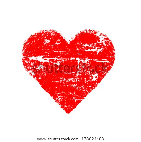 Abstract red love symbol on white
