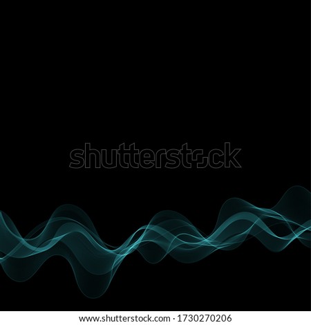 blue neon wave. vector abstract lines. template for advertising