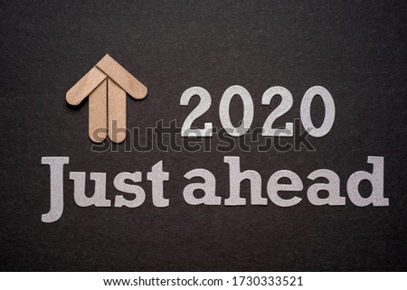 text just ahead 2020 on dark background