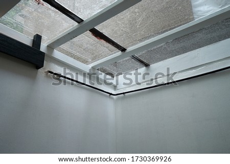 Decorating design of glass frame decorated on ceiling roof