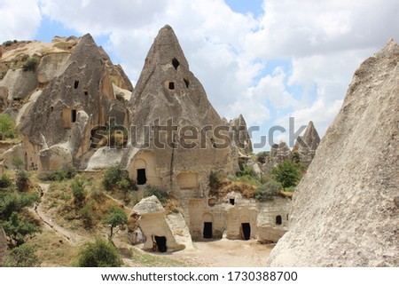 Fairy Chimneys Peri Bacalari in Avanos Urgup Goreme Cappadocia Royalty-Free Stock Photo #1730388700