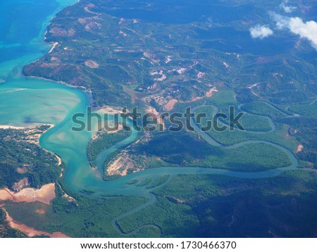 Aerial view over western Madagascar