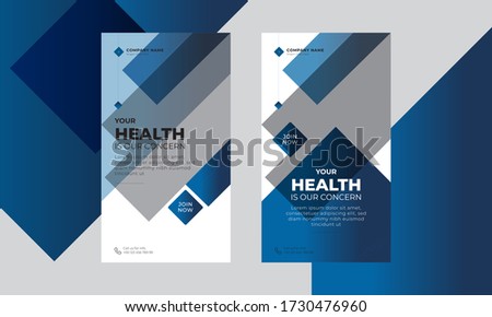 Vector premium abstract blue concept medical health care instagram social media post template design. Great for any type of facebook twitter social media promotion surface project.
