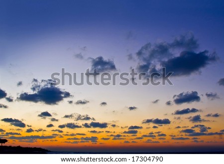 picture of the tropical sunset