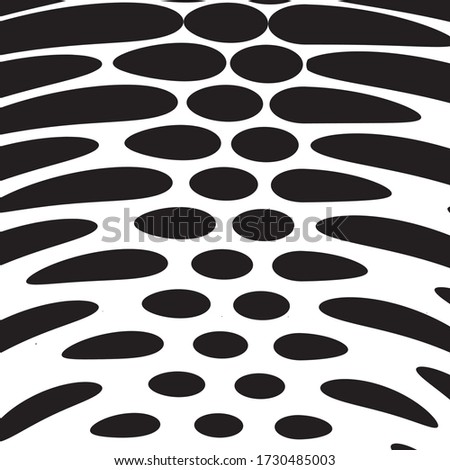 Burst from circles. Abstract dotted surface. Background with black particles.Vector illustration.
