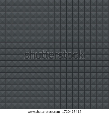 Gray mosaic of tiles, brick, square size, wall texture Musician flat vector pattern isolated.