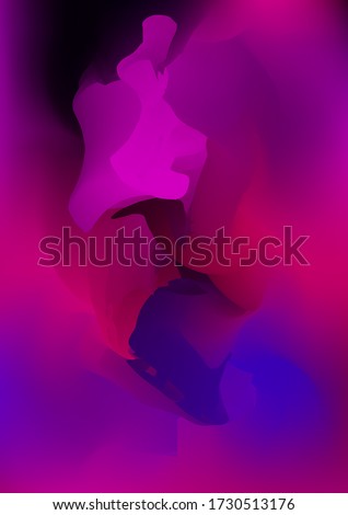 Abstract red and violet watercolor background, painted vector illustration like sea waves. Watercolor gradient pattern with thin wavy border lines, vector painting. Abstract colorful oil paints.