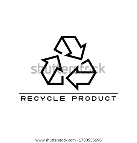 Vector icon or logo of recycling product in line style.