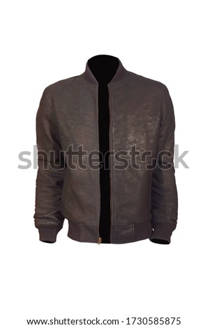 Matt black color leather jacket for men