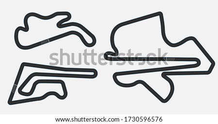Circuit for motorsport, grand prix race track, vector illustration Royalty-Free Stock Photo #1730596576