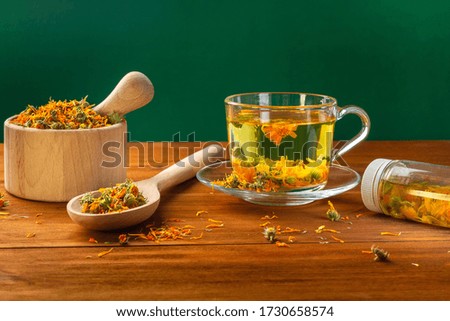 Tea made of calendula is a therapeutic tea for various ailments.
 
