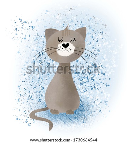 Cute and funny gray cat