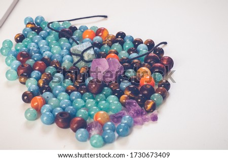 multicolored stone beads without thread