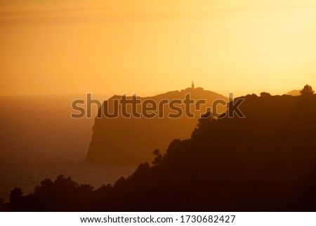 Sunset on the island of Mallorca. Dragonera Island. Andratx