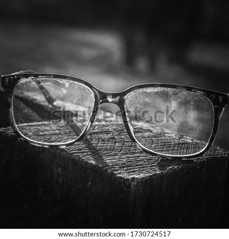 Black and white picture of glasses