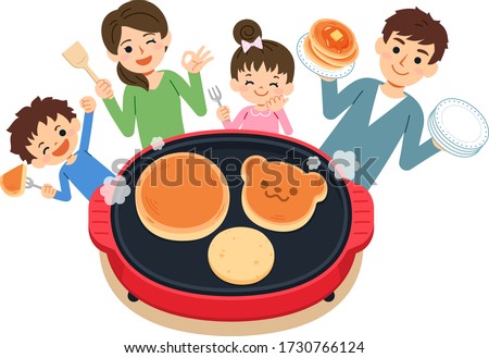 A fun meal for making hot cakes with your family using a hot plate.