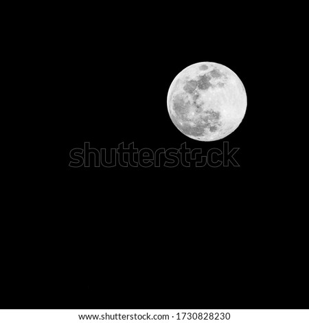 Full moon on a black background