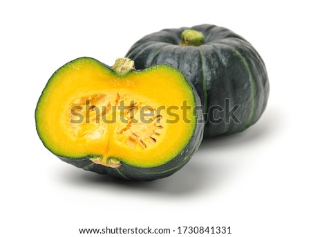 Green mini pumpkin isolated on the white background .