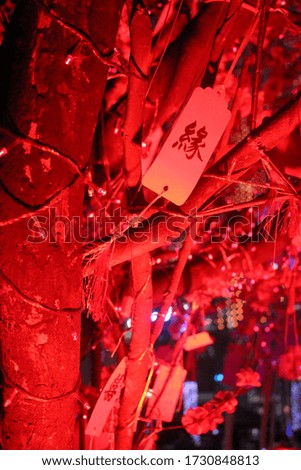 chinese talisman mean "edge" on red tree