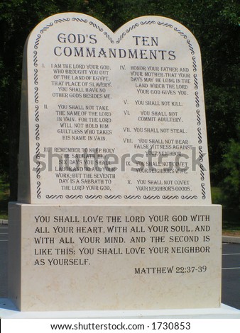 Outdoor statue of the Ten Commandments Royalty-Free Stock Photo #1730853
