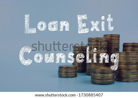 Financial concept meaning Loan Exit Counseling with inscription on the piece of paper.