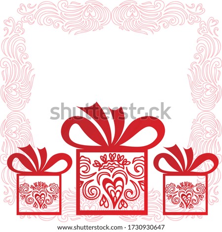 Decorative romantic gifts. Vector illustration