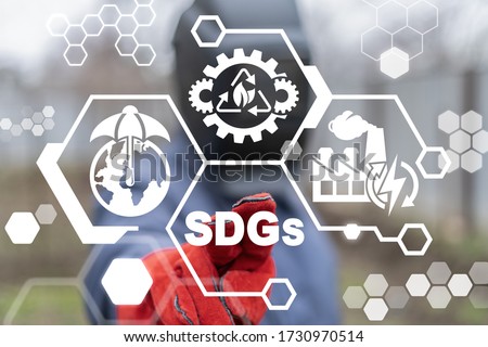 SDGs Sustainable Development Goals Industry Ecology Concept. SDG CSR Responsibility Industrial ECO. Royalty-Free Stock Photo #1730970514