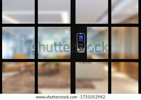 Door electronic access control system machine. Finger print scan devices machine for access lobby room.