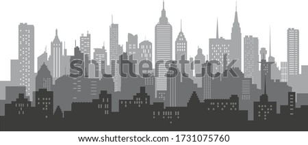 Modern City Skyline Vector illustration Royalty-Free Stock Photo #1731075760