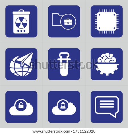 Set of 9 icons such as can, ecology, conservation, arrow, bin, trash, folder, file, business
