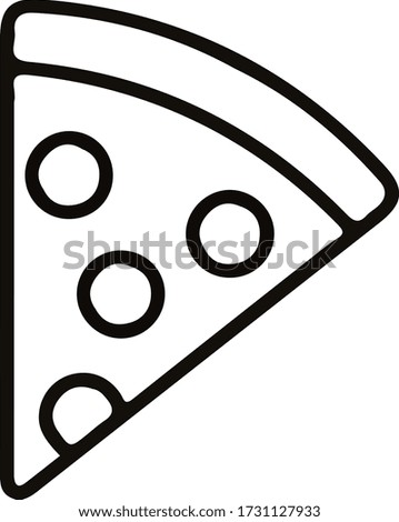 italian food pizza slice vector icon black and white simple, minimalist.