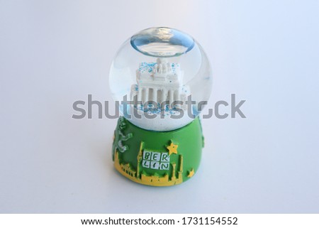 
berlin snow globe souvenir isolated on white background