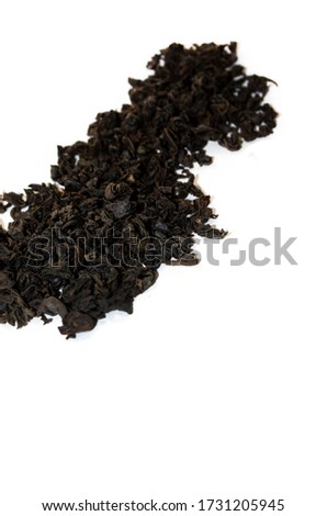 black tea without additives, photos on the site or articles about the benefits of tea. White background. Ceylon tea grade Pekoe
